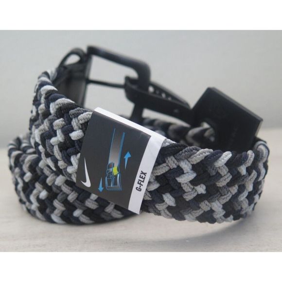 Nike S5045929A Men's Sz M (36-38) Black Multi G Flex Webbed Braided Golf Belt - Picture 3 of 10